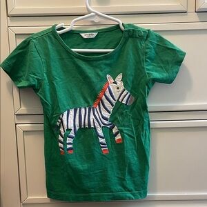 Baby Boden Green Tee with Colorful Zebra